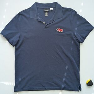Keith Haring Embroidered Dog Navy Blue Polo Shirt